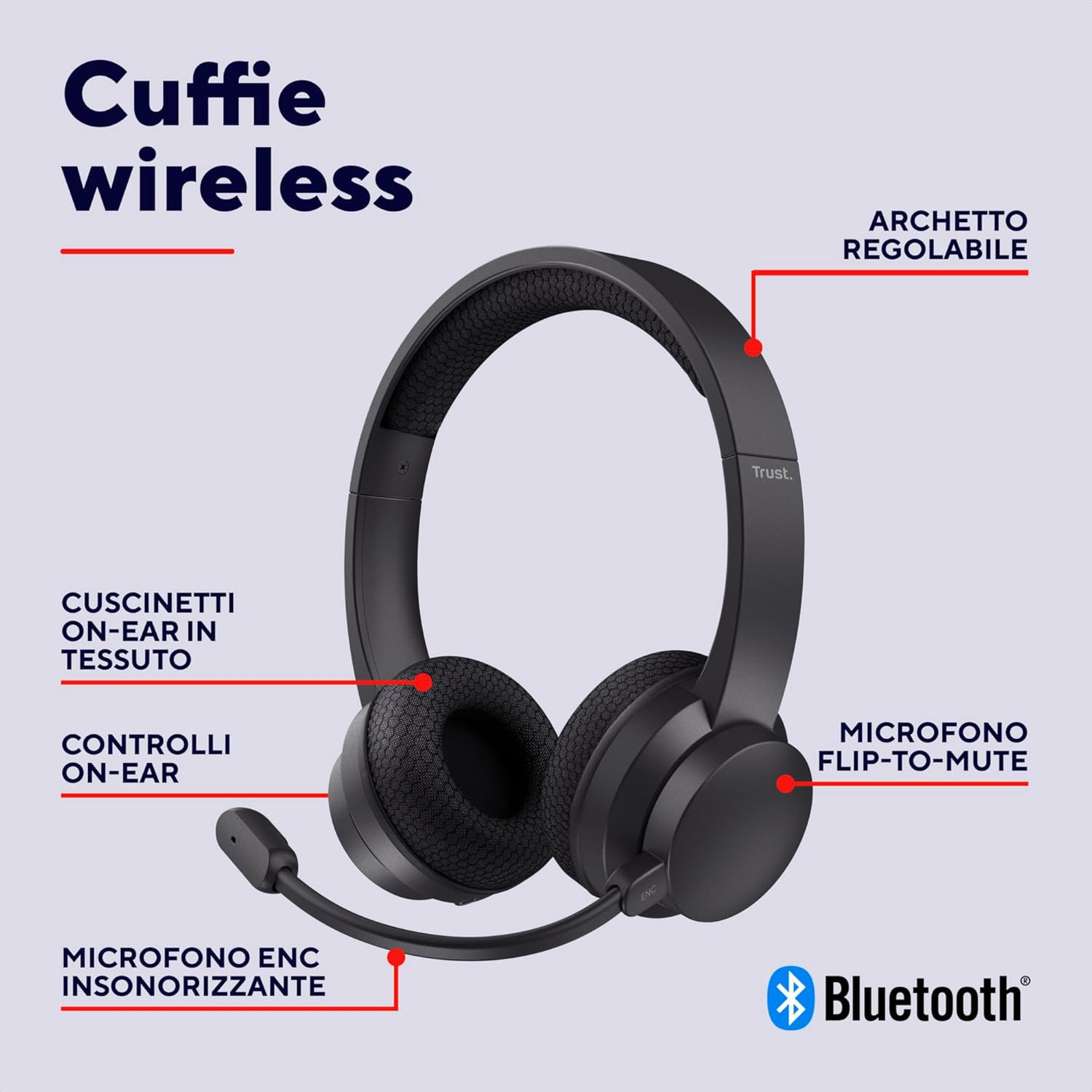 Offerta Cuffie Roha II Bluetooth Wireless: 24h Batteria e Mic ENC - 2