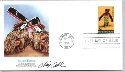 #3075 RAVEN DANCE, NATIVE AMERICAN INDIAN DANCES, FDC ARTIST CHRIS CALLE SIGNED