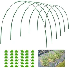 Garden Hoops 6 Set 7ft Grow Tunnel, 24pcs Greenhouse Support Hoops Rust-Free Fra