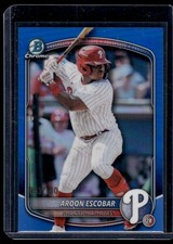 AROON ESCOBAR 2025 BOWMAN DRAFT CHROME #BDC-98 BLUE REFRACTOR 093/150