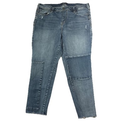 Silver Jeans Womens Izzy Slim Size 16x27 Raw Hem Patchwork NEW 99$