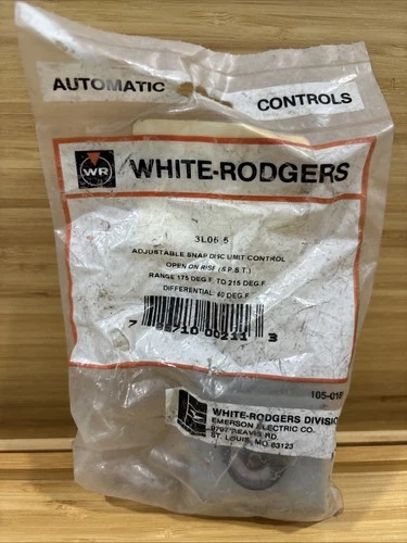 White Rodgers 3L05-5 Snap Disc Limit Control Open on Rise of Temperature