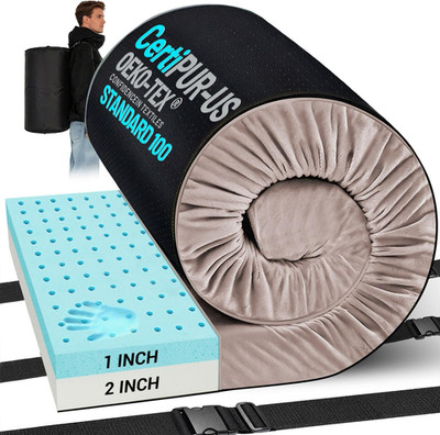 Memory Foam Camping Mattress Pad, Ventilated Breathable Design Certipur-Us & Oek