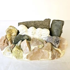 VTG Mount Rushmore Bicentennial US Statue Figurine Rose Quartz Mica Rock Lovers