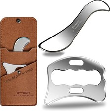 SD 2 in 1 Stainless Steel GuaSha Muscle Scraper Tools Set,Scar...