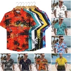 Hawaii Shirt Men Summer Tops Beach Cruise Short Sleeve Button Printed Shirt US