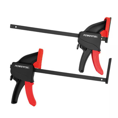 POWERTEC Track Saw Clamps 2 Pack 8-3/4 Inch Guide Rail Woodworking Trigger Grip