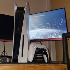 Sony PS5 Blu-Ray / Disc Edition w/Hall Effect Controller + Wires - White