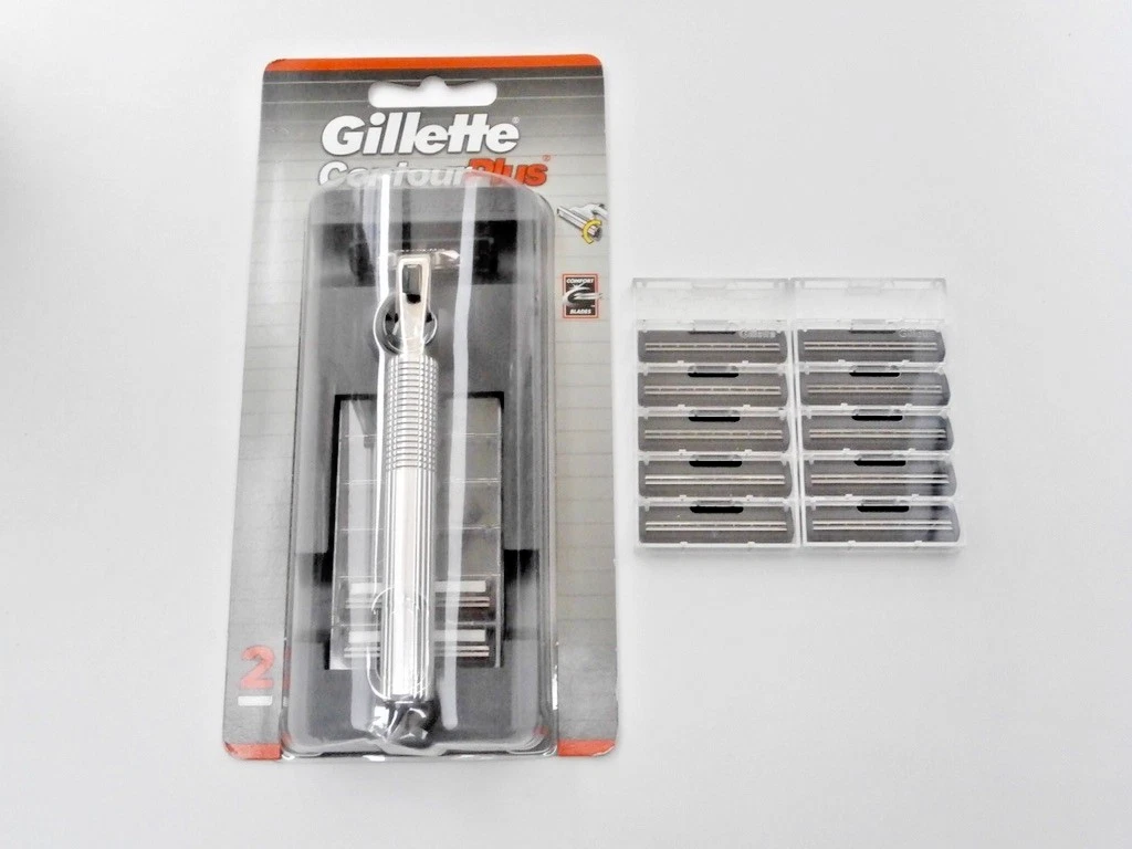 Pack MAXI De 50 Lames Gillette Contour Vintage - Recharges Originales Pour Rasoir