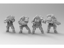Sigmarines Squad 10 32mm Resin  3D Printed Sci-Fi Armored Soldiers