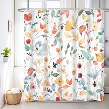 72 x 72 Inch Colorful Floral Shower Curtain Boho Kids Girls Girly Cute Wildfl...