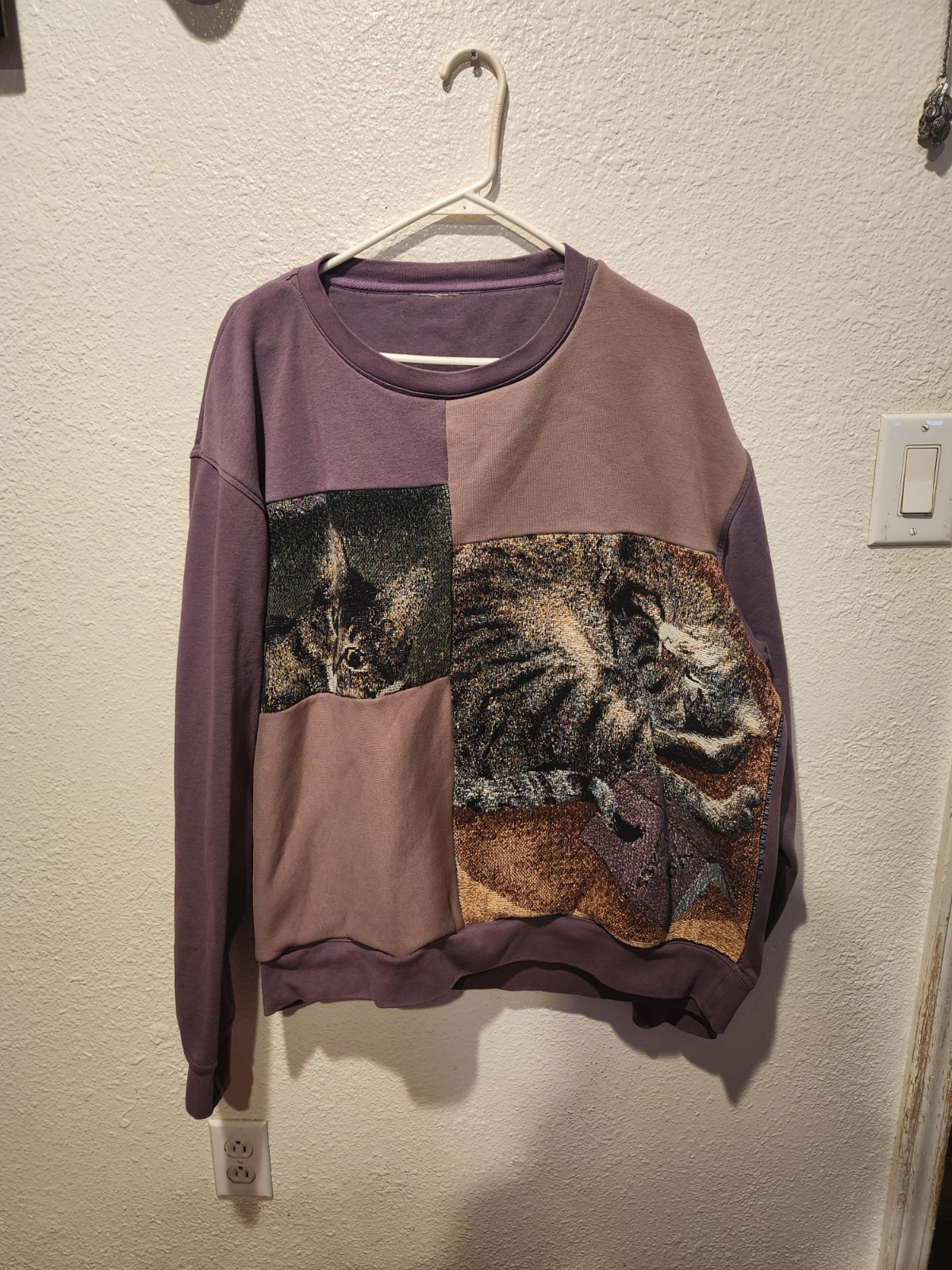 Multicoloured patchwork sweatshirt with unique de… - image 2