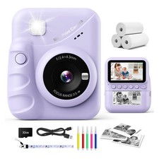 Kids Camera Instant Print 3.0 Screen 48MP Photo Camera for Kids with 32GB Card &
