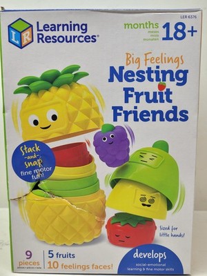 Learning Resources Big Feelings Nesting Fruit Friends 9 Pieces New - 18+ Months