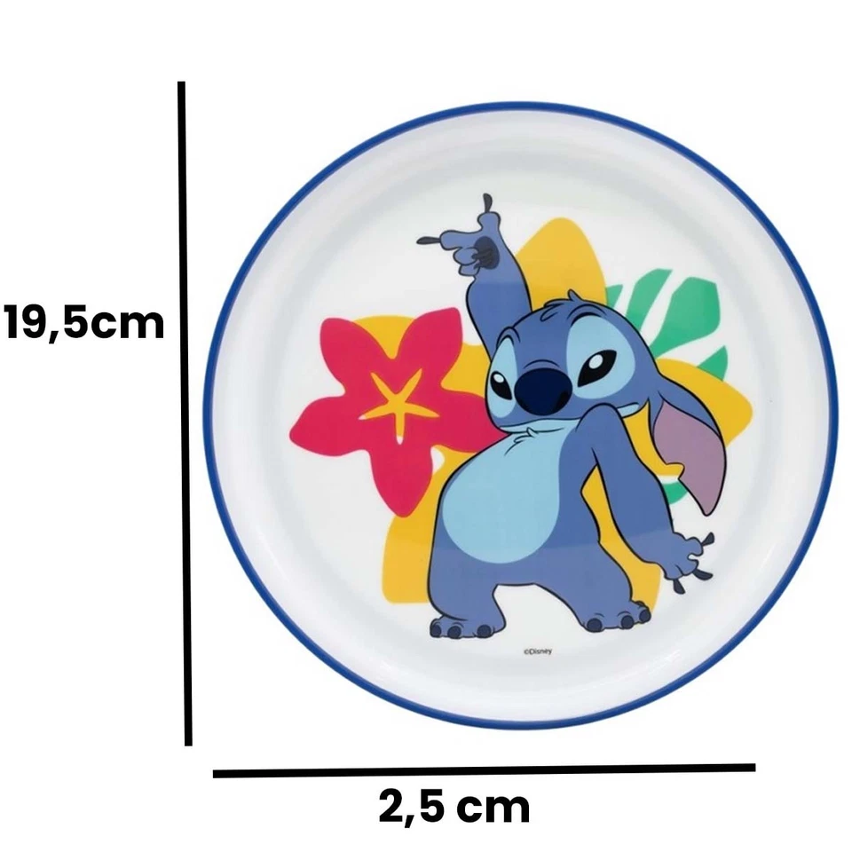 Disney, Rutschfester Kinderteller für Mikrowelle mit Stitch-Druck, Blau-Weiß - Bild 4 von 4