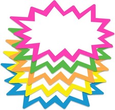 100pcs Starburst Price Tags Signs Neon 3x5 Garage Yard Sale Labels