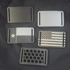 GRIP6 Belt Buckles USA Flag - TX FLAG - HONEYCOMB - GUNMETAL - Classic Titanium