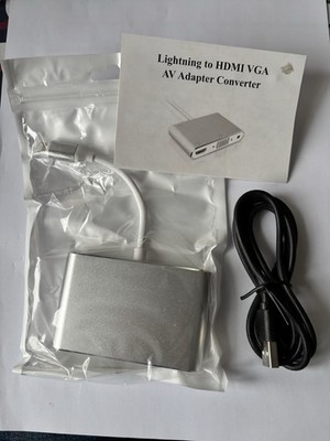 Lightning auf HDMI VGA Audio Adapter Konverter Kabel Plug and Play 2 in 1