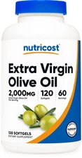 Nutricost Extra Virgin Olive Oil Supplement (2,000mg) 120 Softgels - Gluten-Free