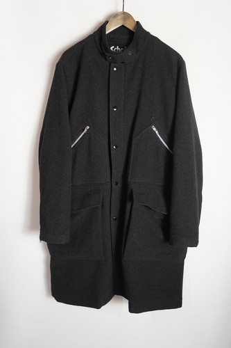Mens Schott Schott N.Y.C Shot WOOL MILITARY COAT Wool Military Coat Snap Button