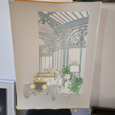La Grande Cascade Denis Paul Noyer French Lithograph Silk Paper