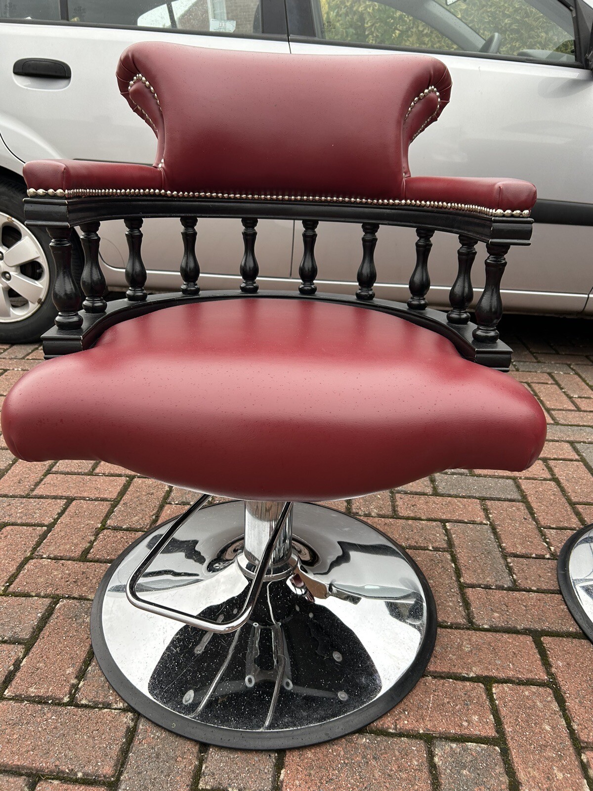 Salon Barbers Leather Chairs Pair Good Condition eBay