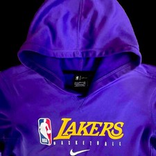 Nike LOS ANGELES LAKERS Pullover Hoodie Youth: L 14-16 NBA Spotlight Warm Up