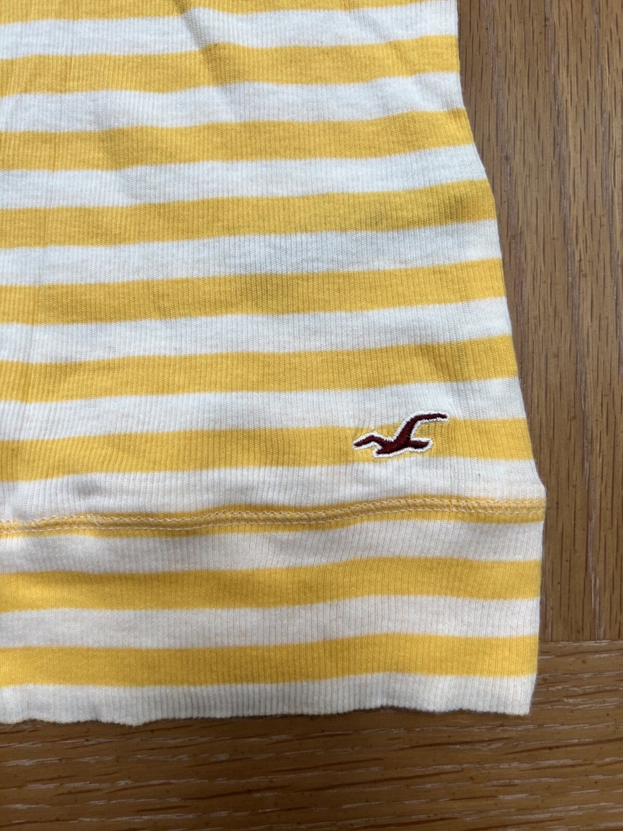 NWOT Hollister Y2K Tank Top Yellow White Stripe Original