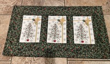 HANDMADE Christmas Trees Wall Quilt Hanging 18" X 31" BEAUTIFUL
