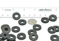Rubber Flat Washers – 1/16" Thick, Black – 12 Sizes, Small Pack Options