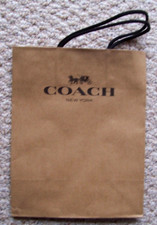 COACH Brown Paper Gift Bag or Shopping Bag 10" x 8" x 4.5"