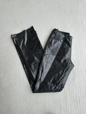 WILSON MAXIMA Black 100 Leather Straight Leg Pants High Waist Women  s Size 4