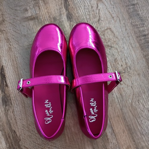 Olivia Miller Metallic Pink Mary Jane Flats Never Worn New 7.5