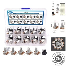 40PCS Rotary Potentiometer Kit with Knobs & Accessories - Perfect for DIY Audio