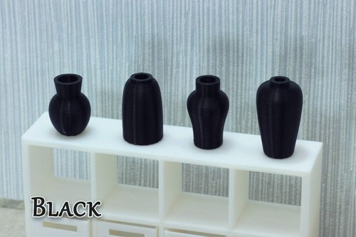 Set Of Four Small Vases - Dollhouse Miniature 1:12 Miniature Dollhouse Furniture - Picture 11 of 34