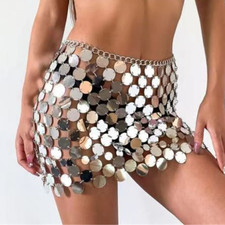 Donna Glitter Lustrini Forato Fuori Corpo Catena Sexy Notte Barrette Club, Moda