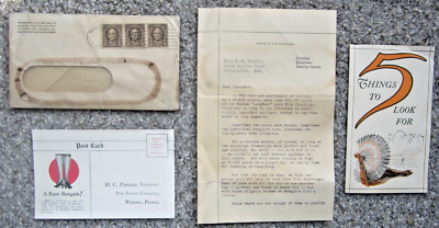 New Process Co. Warren PA reply letter to Delta Upsilon House DePauw Univ. 1927