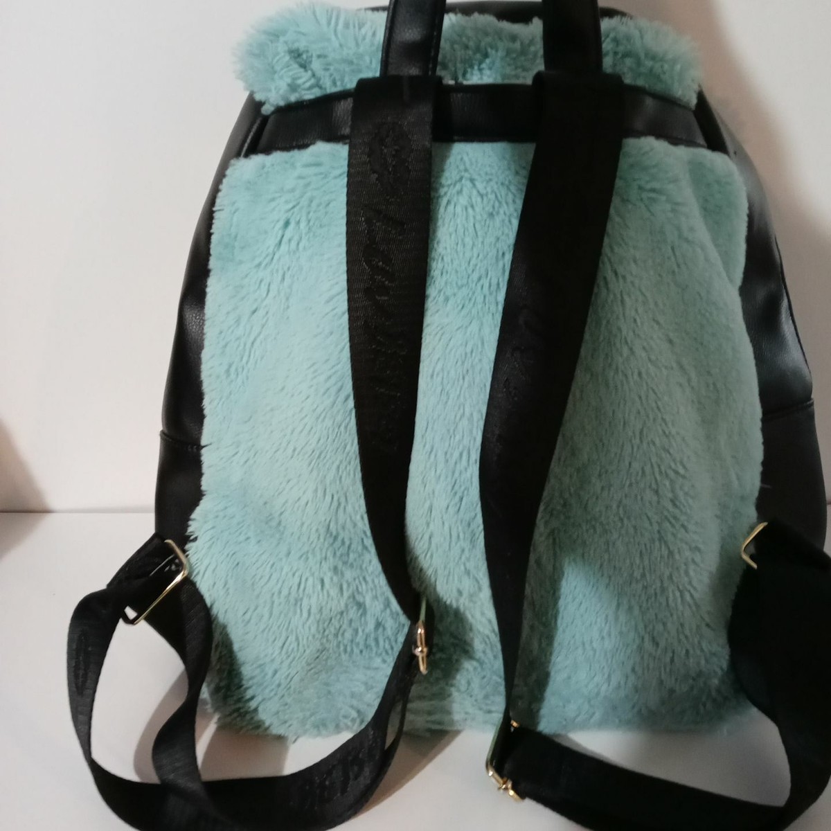 Betsey Johnson LBFLIP Hoodie Backpack ? Betsey Johnson Fuzzy Furry Hoodie Backpack hood SKYBLUE  main image 2