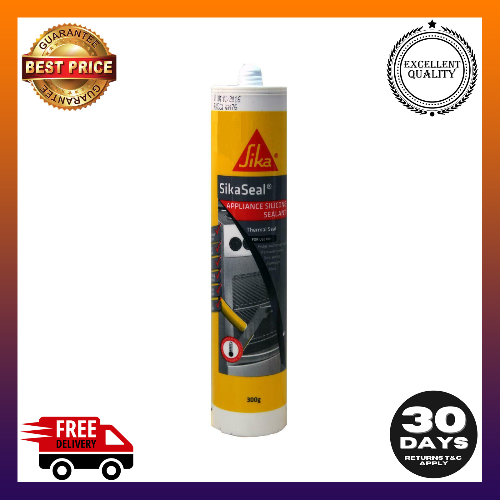 SILICONE SIKASEAL APPLIANCE SEALANT 300g Heat Proof BLACK eBay