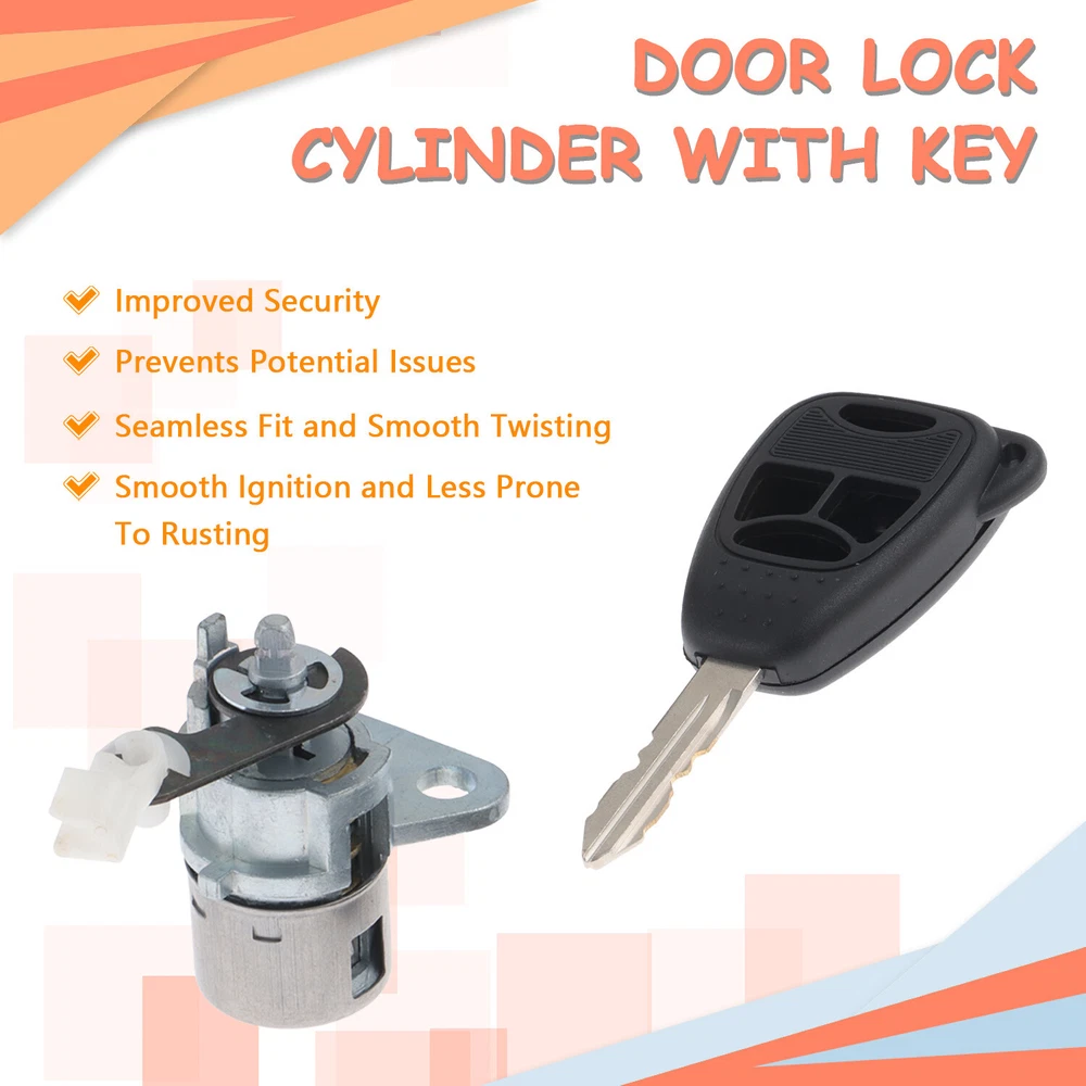 Tumbler Door Lock Cylinder with Key Fit for Dodge Jeep Chrysler 2005-2020