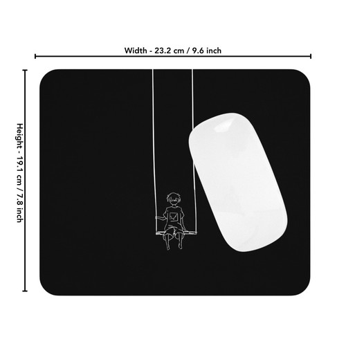 Lonely Boy on Swing – Minimalist Aesthetic Mouse Pad for Desk & Office - Picture 4 of 10
