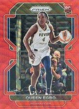 2022 Panini Prizm WNBA QUEEN EGBO RC ROOKIE #190 RED RUBY WAVE PRIZM FEVER