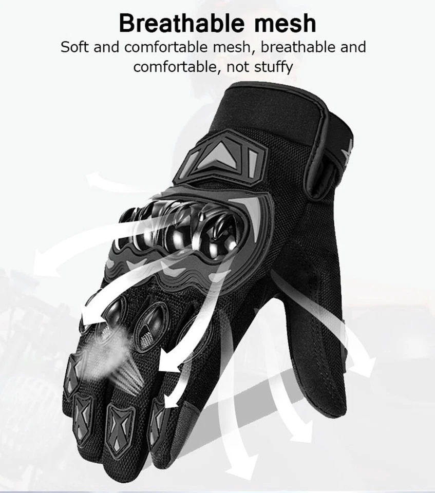 Hombres Mujeres Guantes de Motocicleta Ciclismo Montar MTB Pantalla Táctil Guantes de Dedo Completo Foto 3 de 4