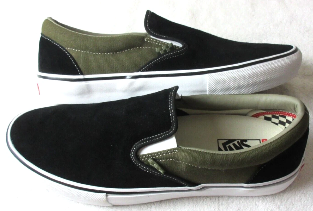 Olive green slip store on vans