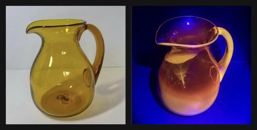 Glass Pitcher in Yellow/Amber - Cadmium Glow - Characteristic of Blenko  543