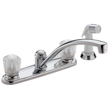 Delta 2100 / 2400 Series 2402LF Two Handle Kitchen Faucet with Spray - Chrome