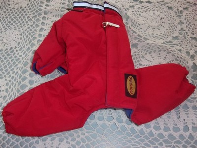 MUTTLUKS red reversible Dog SNOWSUIT New Size 8