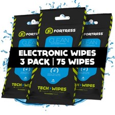 Fortress Electronic Wipes 25 ct, Pack of 3 To-Go Tech 25 Count Pack