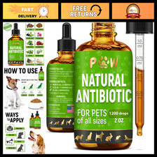 Natural Dog Cat Antibiotics for Infections, Wounds, UTIs, Allergies - 2 oz Liq