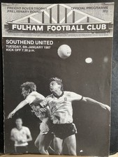 FULHAM v SOUTHEND UNITED, 6th January 1987, FREIGHT ROVER TROPHY, GOOD CONDITION